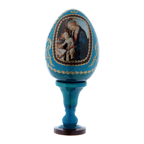 Russian Egg Madonna of the Book, Russian Imperial style, blue 13 cm 1