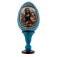 Huevo ruso azul La Virgen del Huso decoupage h tot 13 cm s1