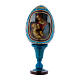 Russische Ei-Ikone, blau, Madonna Litta, Gesamthöhe 13 cm s1