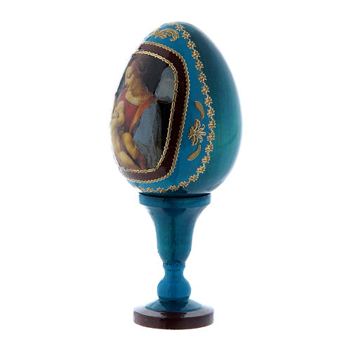Russian Egg Madonna Litta, Russian Imperial style, blue 13 cm 2