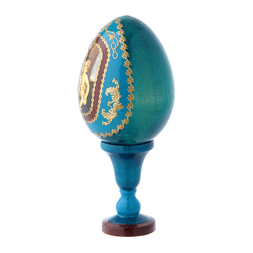 Oeuf bleu russe Vierge Alzano style impériale russe h tot 13 cm 2