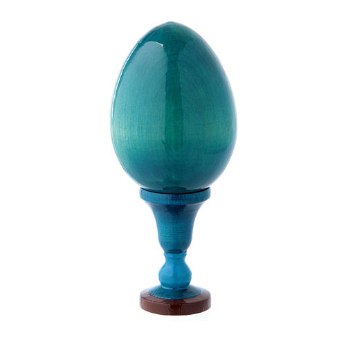 Oeuf bleu russe Vierge Alzano style impériale russe h tot 13 cm 3