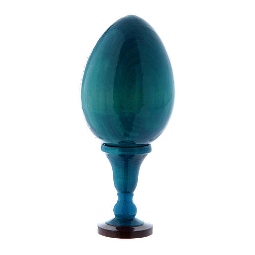 Russian Egg Madonna del Prato, Russian Imperial style, blue 13 cm 3