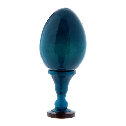 Huevo La Pequeña Virgen Cowper decoupage azul ruso h tot 13 cm 3