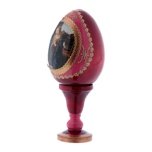 Russian Egg Madonna adoring the Child, Russian Imperial style, red 13 cm 2