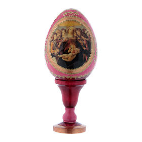 Uovo russo stile imperiale La Madonna della melagrana rossa h tot 13 cm