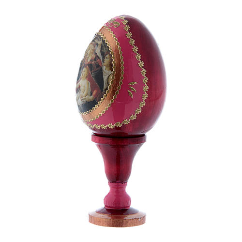 Huevo La Virgen del Magnificat de madera ruso rojo h tot 13 cm 2