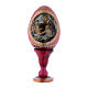 Uovo  La Madonna del Magnificat in legno russo rosso h tot 13 cm s1