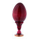 Uovo  La Madonna del Magnificat in legno russo rosso h tot 13 cm s3