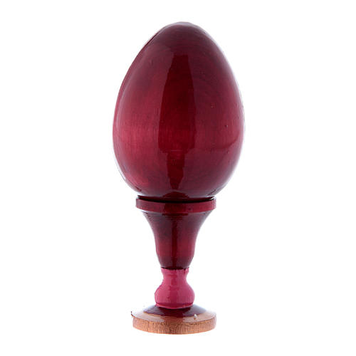 Ovo russo em madeira A Madona do Magnificat vermelho h tot 13 cm 3