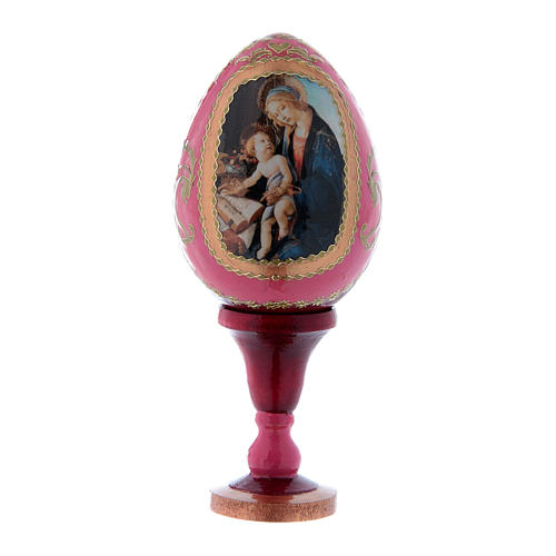 Russian Egg Madonna of the Book, Fabergé style, red 13 cm 1