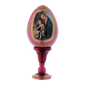 Uovo rosso La Madonna del Libro russo stile Fabergé h tot 13 cm