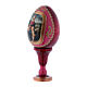 Uovo La Madonna del Cardellino in legno rosso h tot 13 cm s2