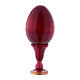 Uovo La Madonna del Cardellino in legno rosso h tot 13 cm s3