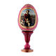 Uovo in legno russo découpage rosso La Madonna del Belvedere h tot 13 cm s1
