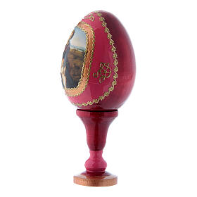 Russian Egg Madonna del Prato, Russian Imperial style, red 13 cm