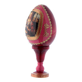 Ovos Russos Pintados: Ovo russo découpage vermelho A Virgem do carvo h tot 13 cm