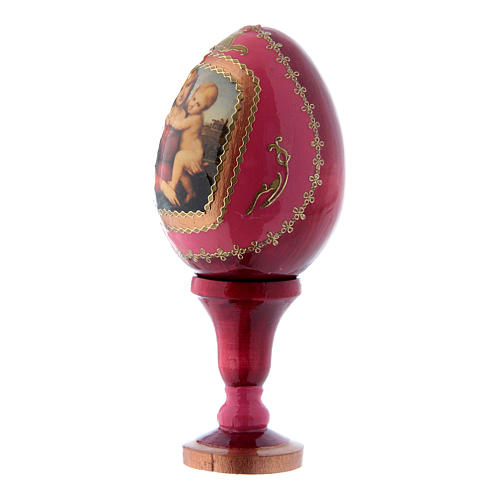 Russian Egg Small Cowper Madonna, Russian Imperial style, red 13 cm 2