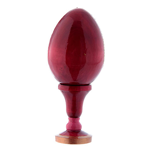 Russian Egg Small Cowper Madonna, Russian Imperial style, red 13 cm 3