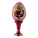Huevo rojo ícono ruso La Pequeña Virgen Cowper h tot 13 cm s1