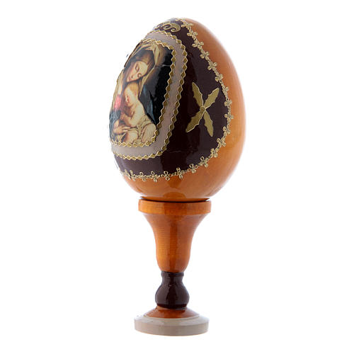 Russian Egg Madonna with Child, Fabergé style, yellow 13 cm 2