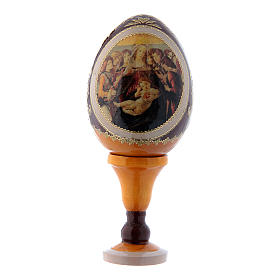 Oeuf russe jaune style Fabergé La Vierge à la grenade h tot 13 cm