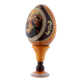 Russian Egg Madonna of the Pomegranate, Russian Imperial style, yellow 13 cm