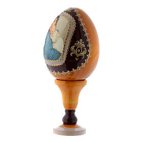 Huevo La Virgencita ruso amarillo de madera h tot 13 cm