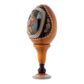 Jajko żółte, ikona rosyjska z drewna, Madonna Litta, wys. całkowita 13 cm