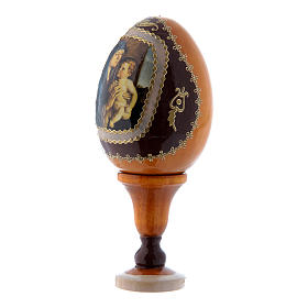 Russian Egg Alzano Madonna, Fabergé style, yellow 13 cm