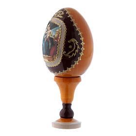 Russian Egg Madonna of the Fish, Fabergé style, yellow 13 cm