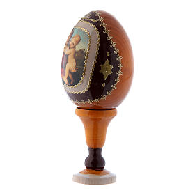 Huevo ícono ruso de madera amarillo La Pequeña Virgen Cowper h tot 13 cm