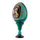 Russian Egg Madonna with Child, Russian Imperial style, green 13 cm s2