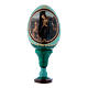 Russian Egg Madonna adoring the Child, Russian Imperial style, green 13 cm s1