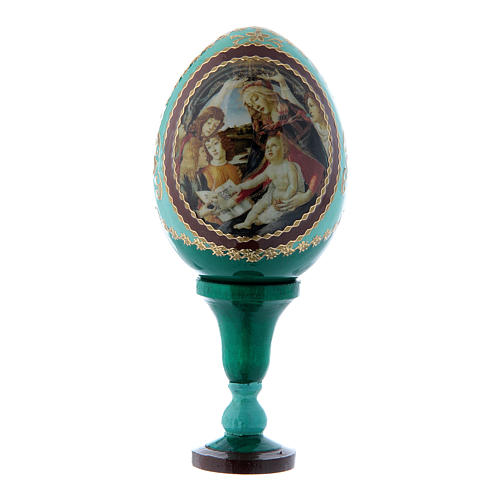 Russian Egg Madonna of the Magnificat, Russian Imperial style, green 13 cm 1