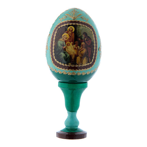 Russian Egg Nativity of Christ, Russian Imperial style, green 13 cm 1