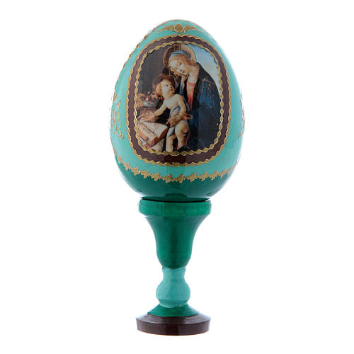 Russian Egg Madonna of the Book, Russian Imperial style, green 13 cm 1