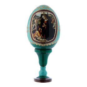 Russian Egg The Nativity, Russian Imperial style, green 13 cm
