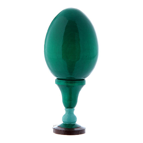 Huevo ruso La Virgencita de madera verde decoupage h tot 13 cm 3