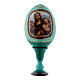 Uovo verde decorato a mano russo La Madonna dei Fusi h tot 13 cm s1