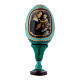 Russian Egg Madonna with Child by Lippi, Russian Imperial style, green 13 cm s1