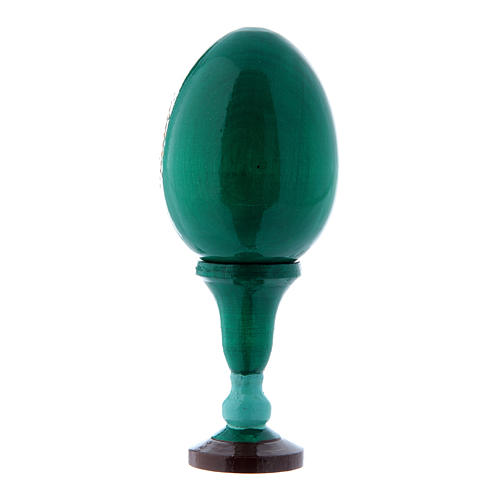 Russian Egg Madonna Litta, Russian Imperial style, green 13 cm 3