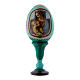Russian Egg Madonna Litta, Russian Imperial style, green 13 cm s1