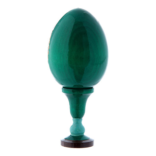 Russian Egg Madonna del Prato, Fabergé style, green 13 cm 3