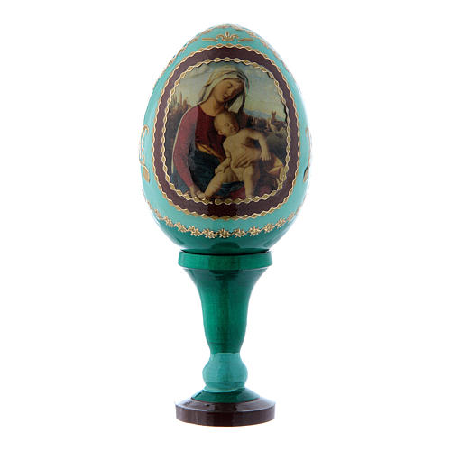 Russian Egg Madonna and Child, Russian Imperial style, green 13 cm 1