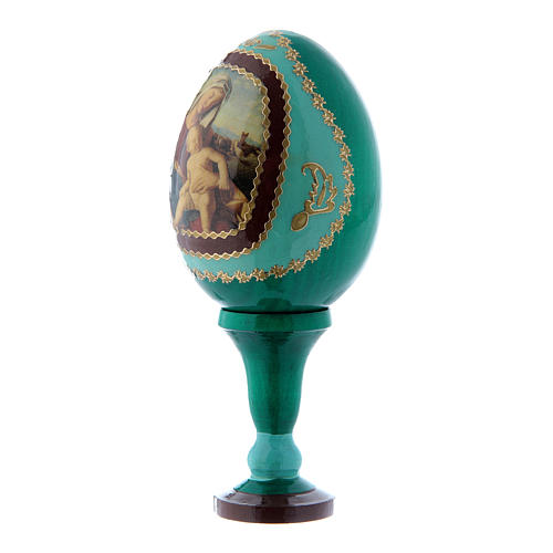 Russian Egg Madonna and Child, Russian Imperial style, green 13 cm 2