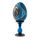 Uovo blu russo Adorazione del Bambino con San Giovannino h tot 16 cm s2