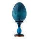 Ovo madeira russo azul Adoração do Menino com São João Batista decorado mão h tot 16 cm s3
