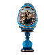 Huevo ruso estilo imperial ruso azul Virgen con Niño, San Juanito y Ángeles h tot 16 cm s1