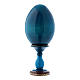 Huevo azul La Virgen del Magnificat ruso de madera h tot 16 cm s3